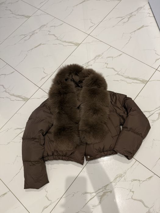 Жіноча трендова куртка,біо пух,натуральне хутро