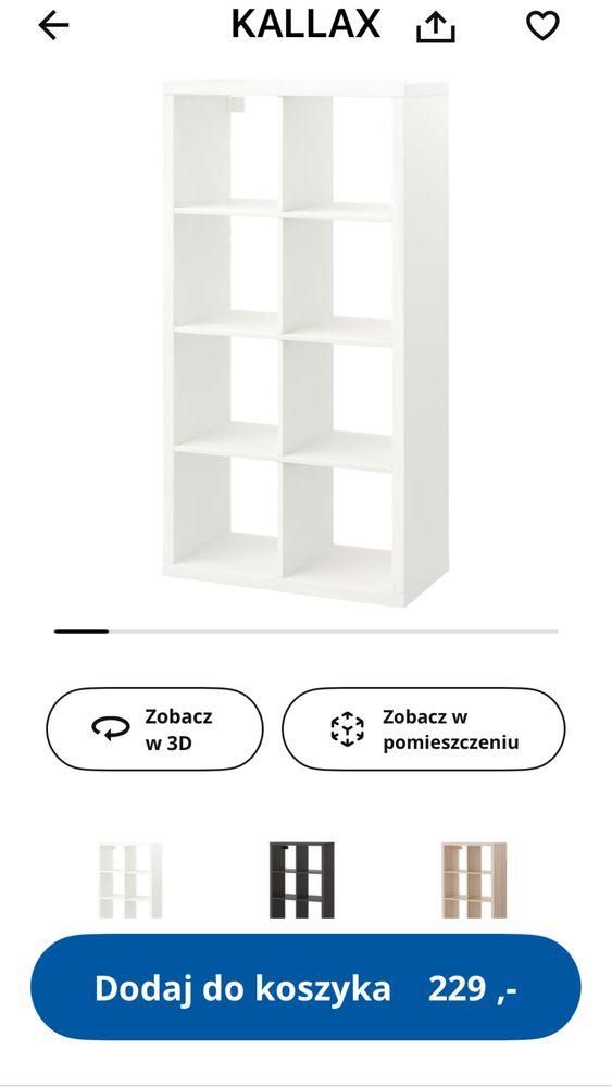Kallax ikea biale