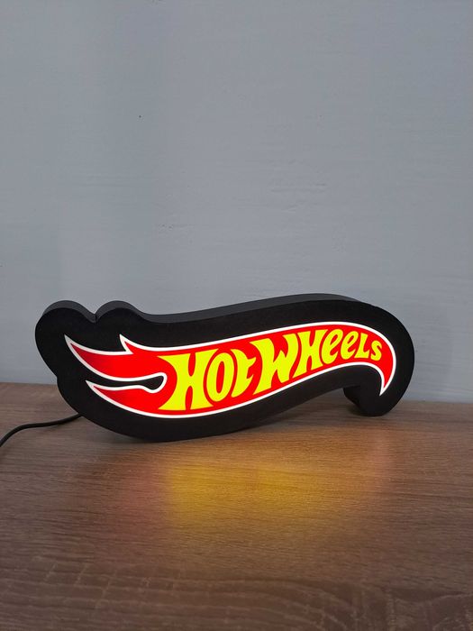 Placa Decorativa Hot Wheels com Luz LED