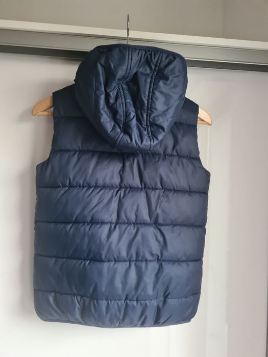 granatowy bezrękawnik/kamizelka z kapturrm