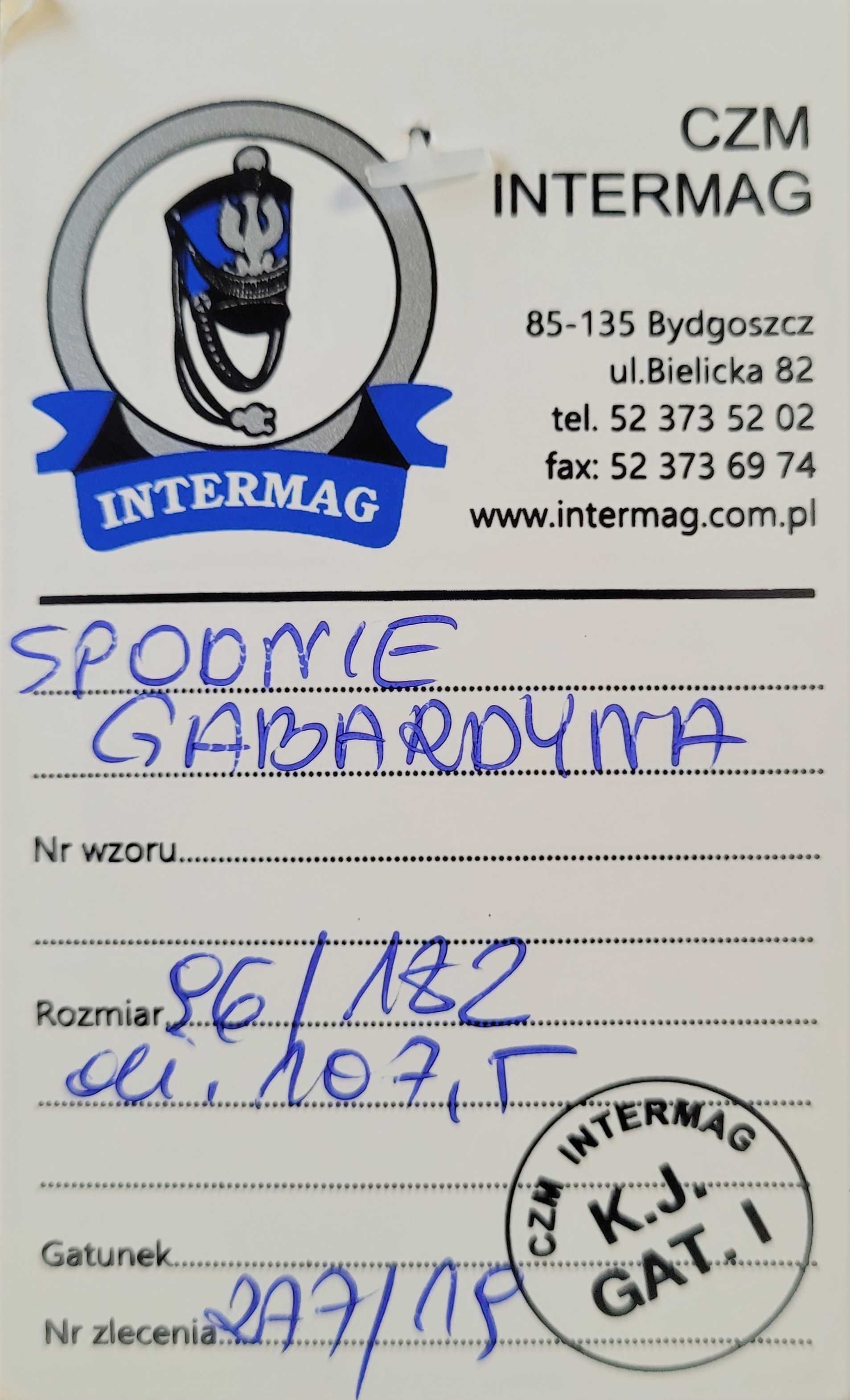 spodnie gabardyna Straż Miejska - nowe rozm 96/182