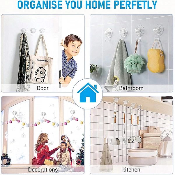 Zestaw Haczyki przyssawki Quntis wieszak ścienny kuchenny łazienkowy d