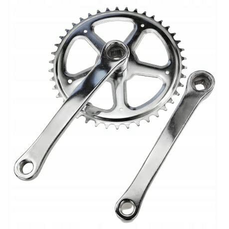 Mechanizm korbowy 42T korby 170mm stalowy srebrny 3/32" wąski łańcuch