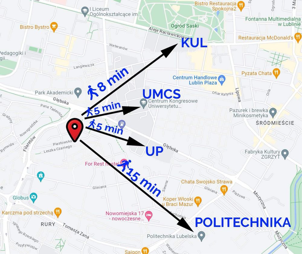 Pokój Lsm centrum 5 min UMCS UP KUL politechnika dla studentki