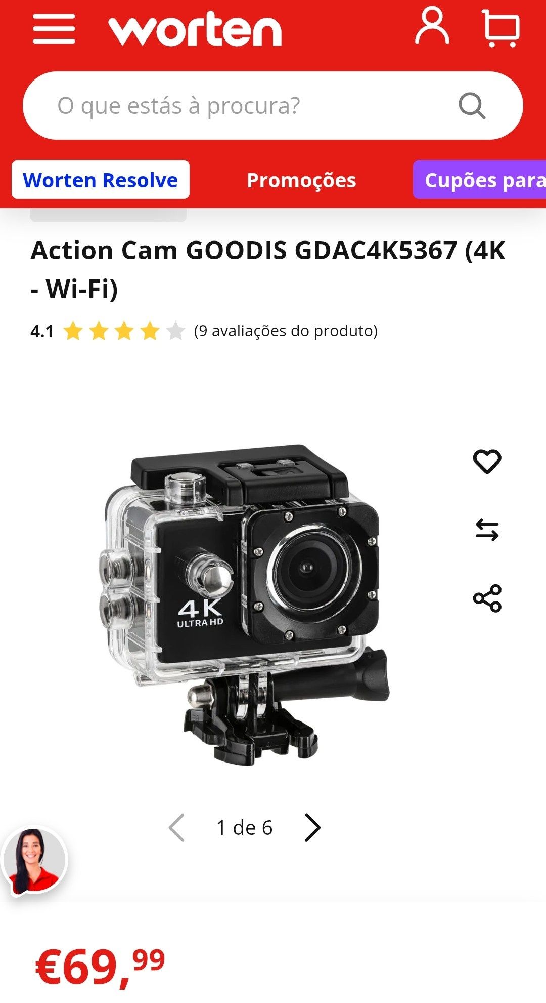 Câmera Action Goodis - Oportunidade!