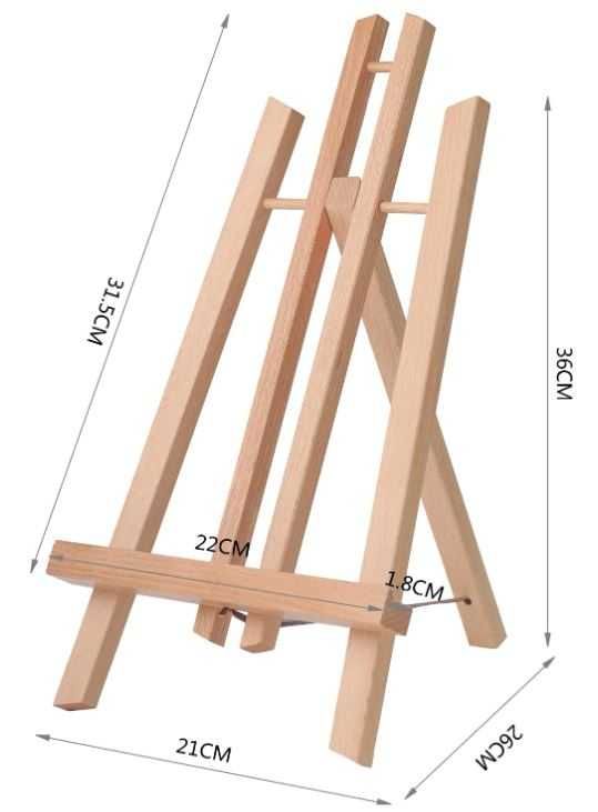 Drewniana sztaluga malarska z drewna bukowego 30cm