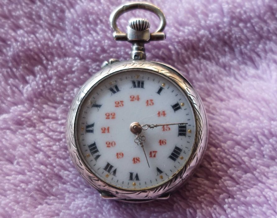 Relogio de bolso em Prata de Senhora [30mm] - 1900