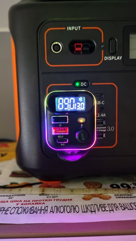 FM-модулятор C29 трансмітер ФМ з LED дисплеєм Bluetooth RGB підсвітка