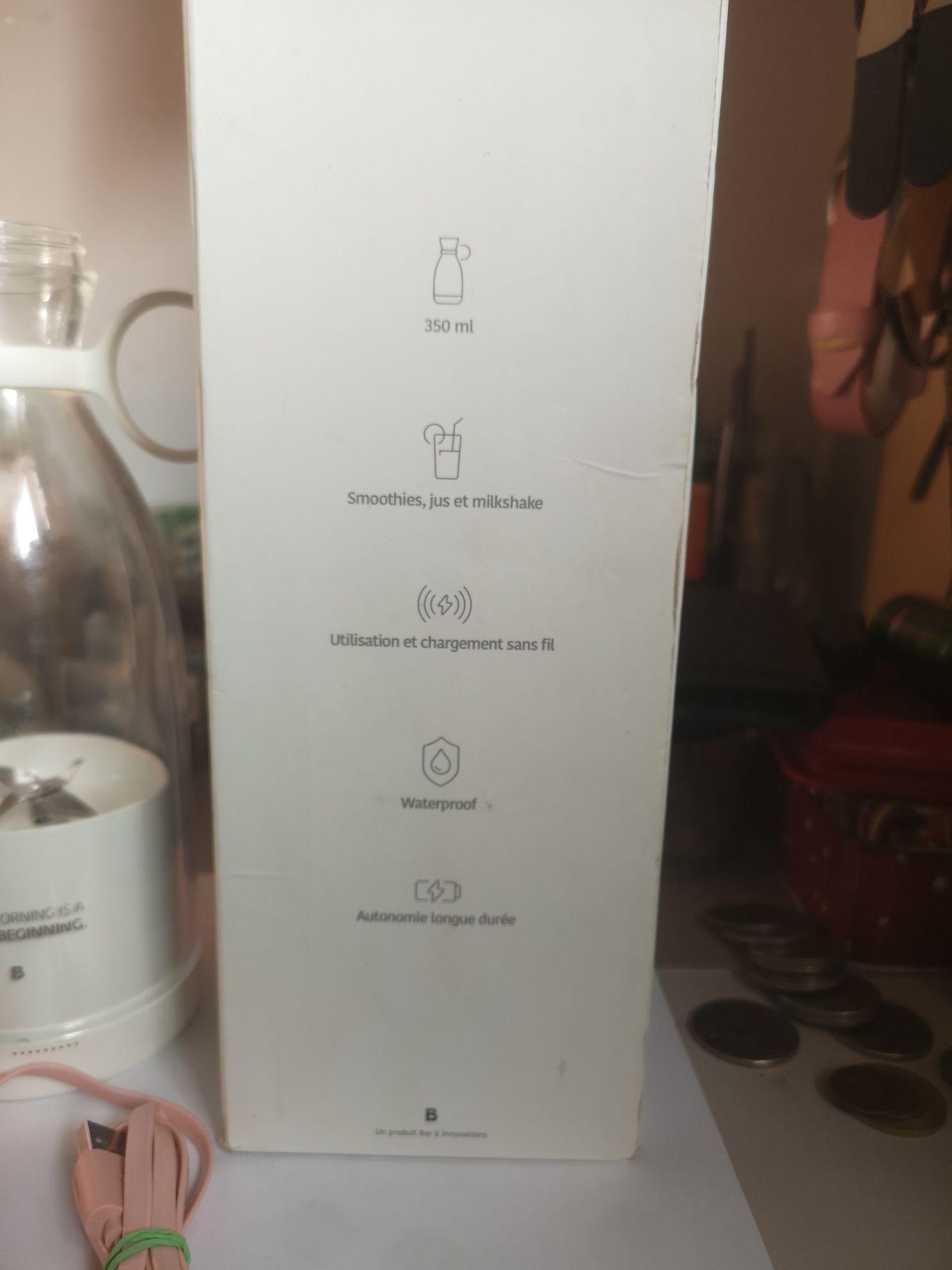 Symfony, przenośny mikser, blender 350 ml, różowy