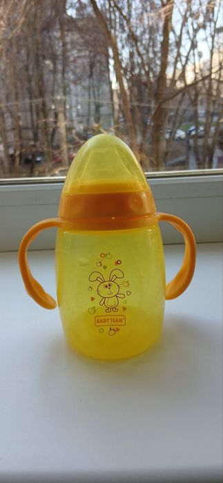 Поїльник Baby Team з силіконовим спаутом і ручками 250 мл