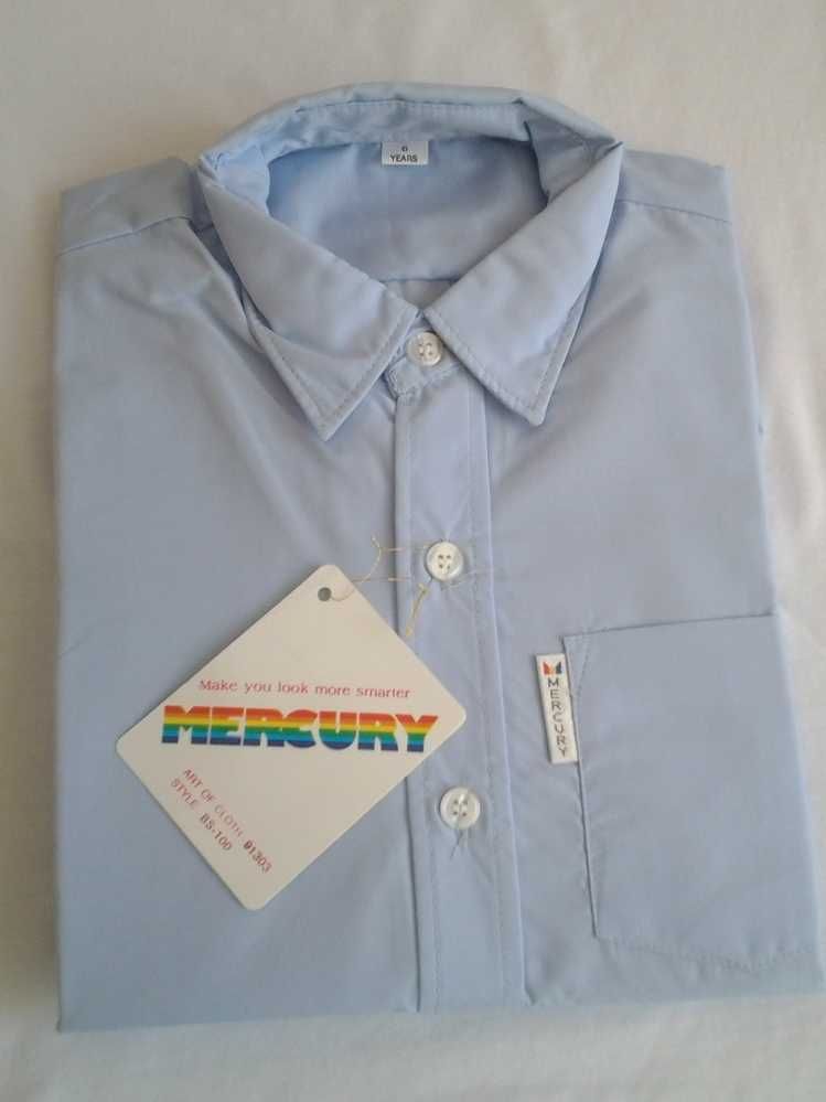 Новая рубашка школьная голубая на 5-7 лет, Пакистан отличное качество.