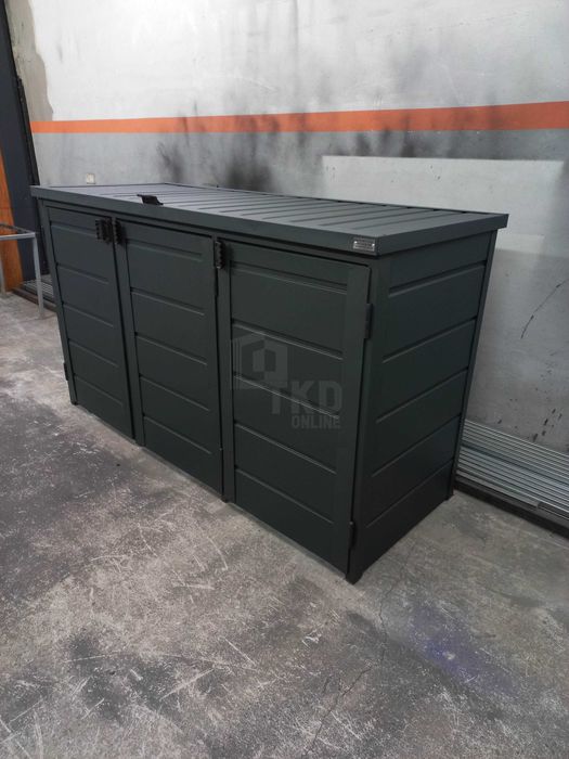 Zabudowa Koszy Na Śmieci Wiata Obudowa 207X80X120 Cm 3X240L Tkd603