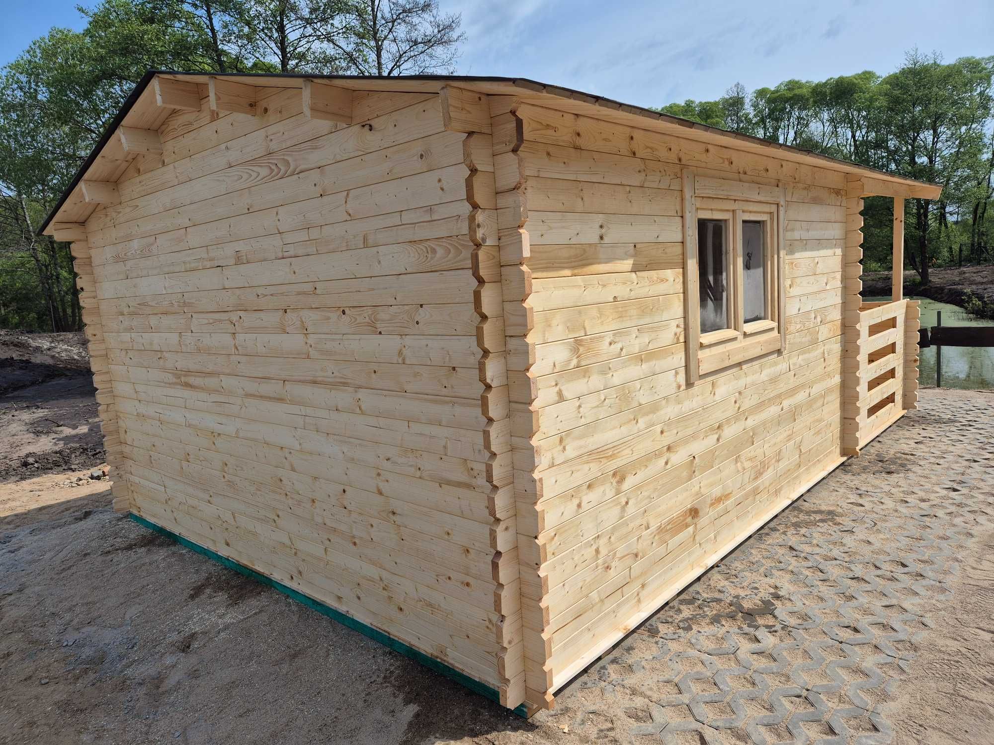 od RĘKI SOLIDNY domek LETNISKOWY+taras 6x4*24m2*ogrodowy*ściany  34mm