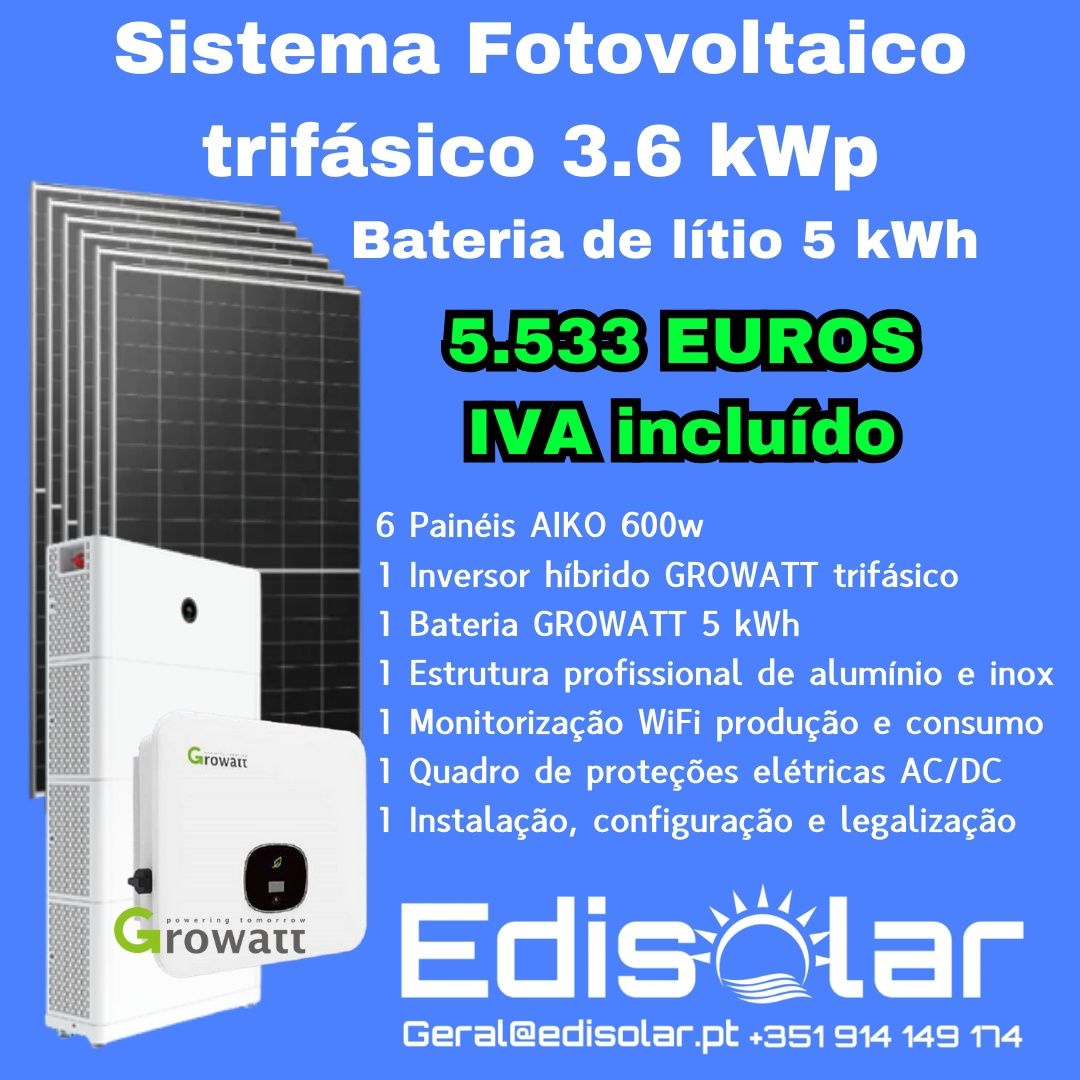 Sistemas de painéis solares com bateria de lítio
