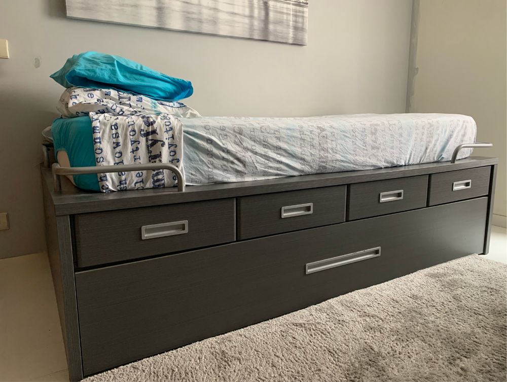 Quarto Solteiro - Secretária + Cama Dupla + Prateleira