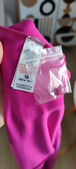 Sukienka bez rękawów imprezowa Dorothy Perkins XXL/44/16 róż fuksja