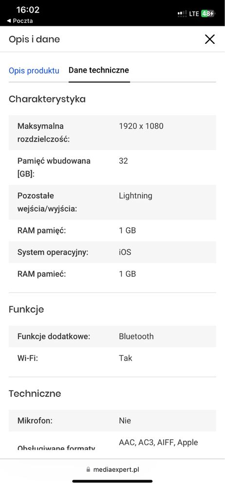 Apple tv hd 32gb czarny