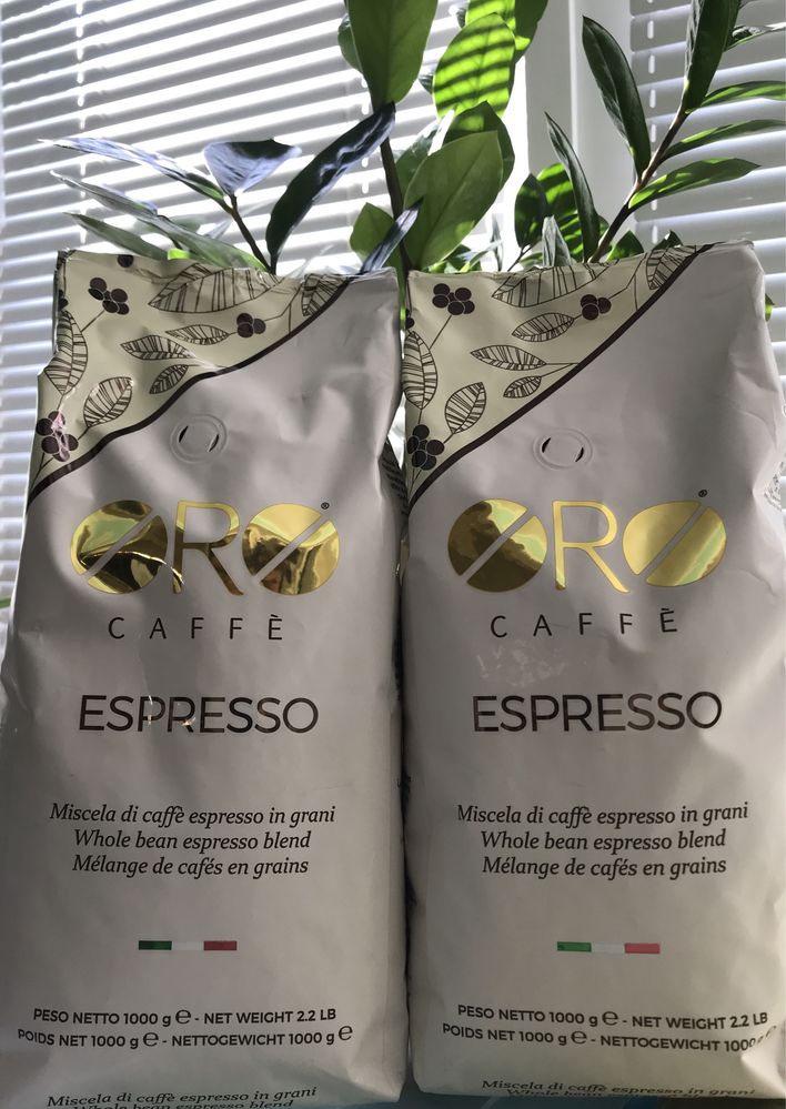 Справжня італійська кава, ORO Caffe зерно 1 кг в наличии