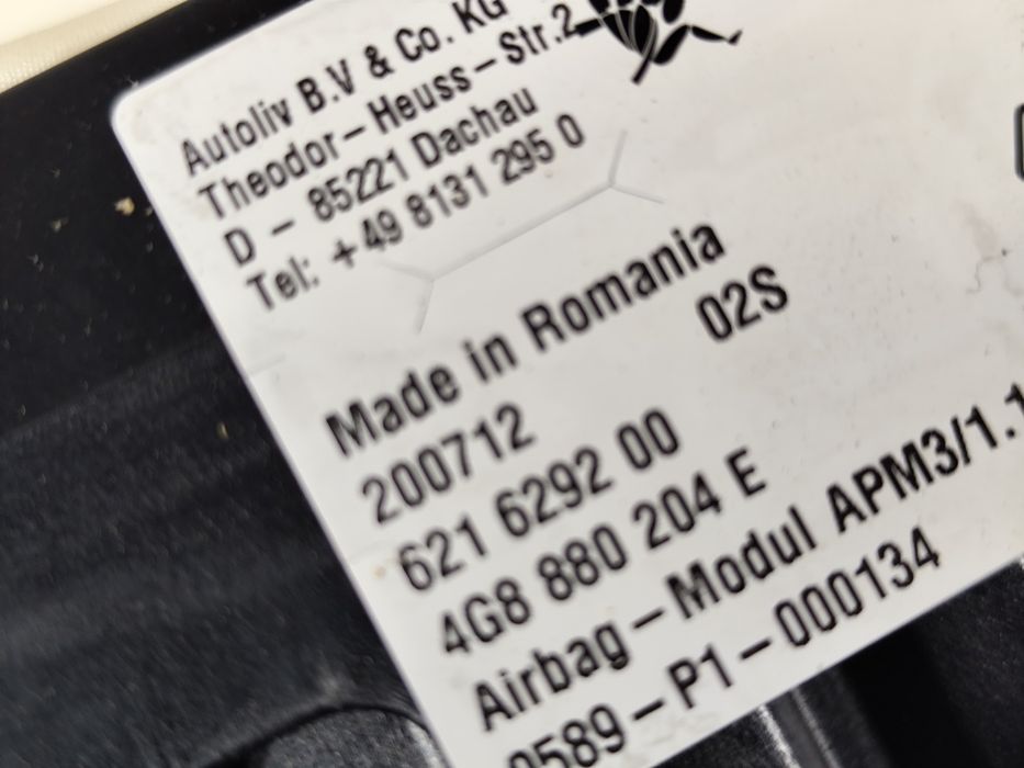 Audi A6 S6 C7 4G 12-  Poduszka Powoetrzna Pasażera Airbag Oryginał WLK