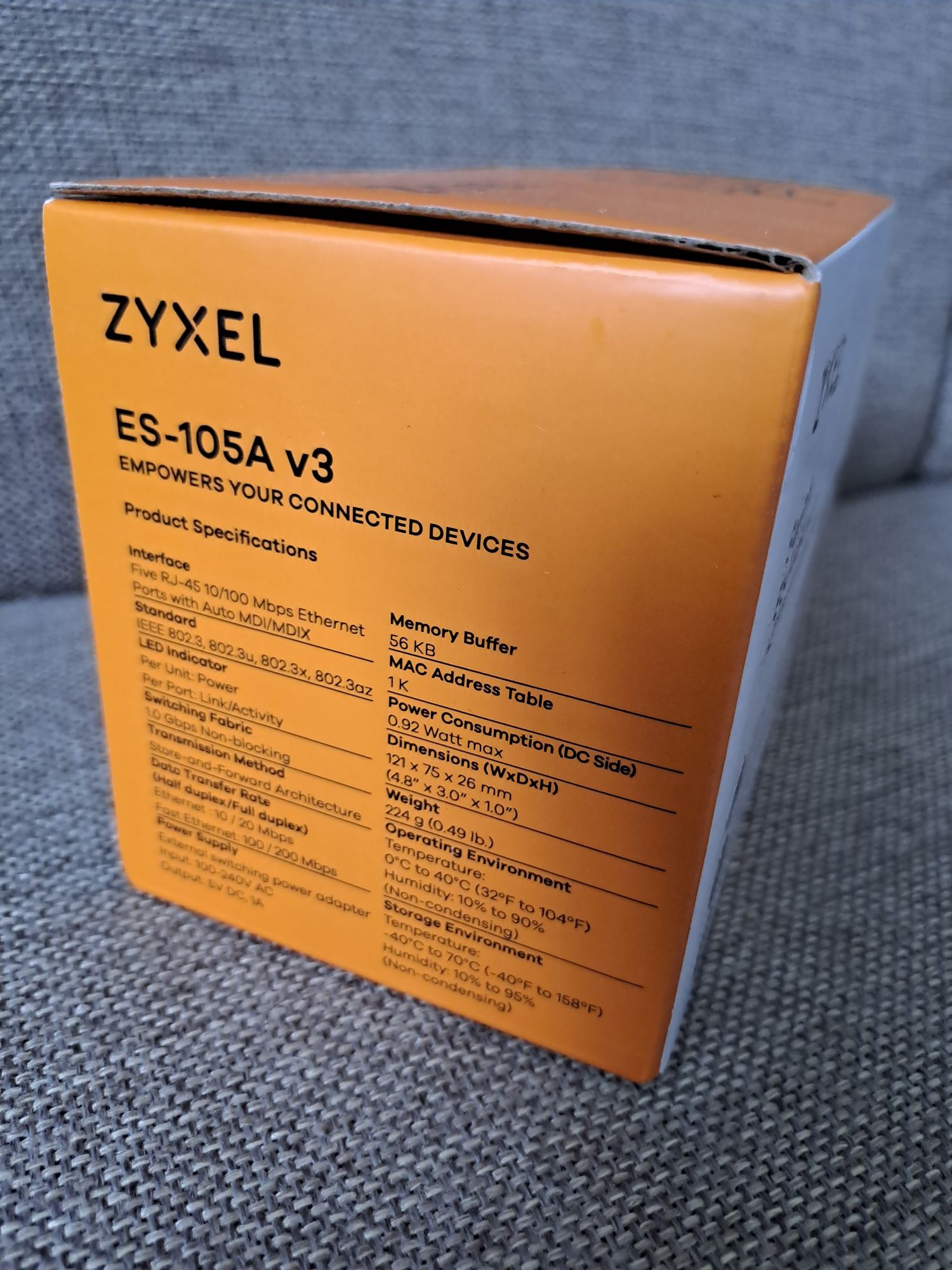 Zyxel ES-105AV3-EU0101F przełącznik sieciowy srebrny 5 portów nowy