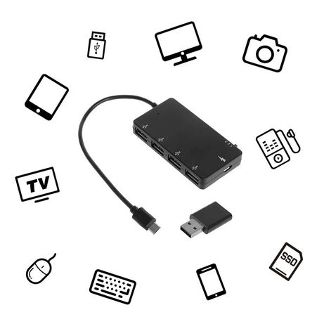 Microusb Хаб разветвитель USB 4 порта