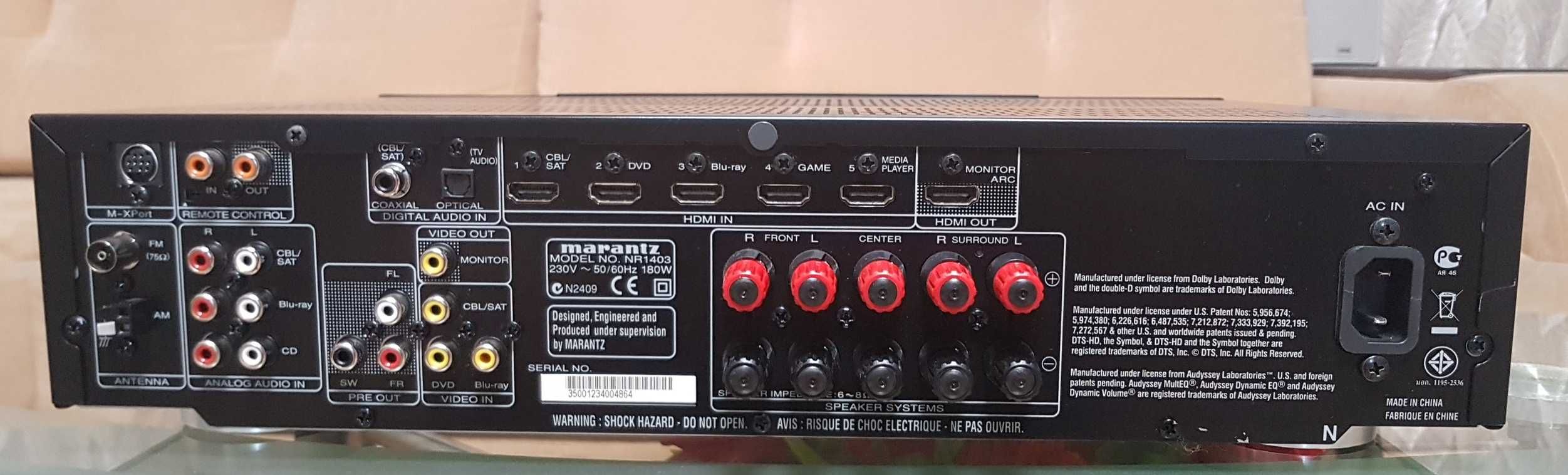 AV ресивер 5.1 Marantz NR 1403 HDMI,Optical made in China