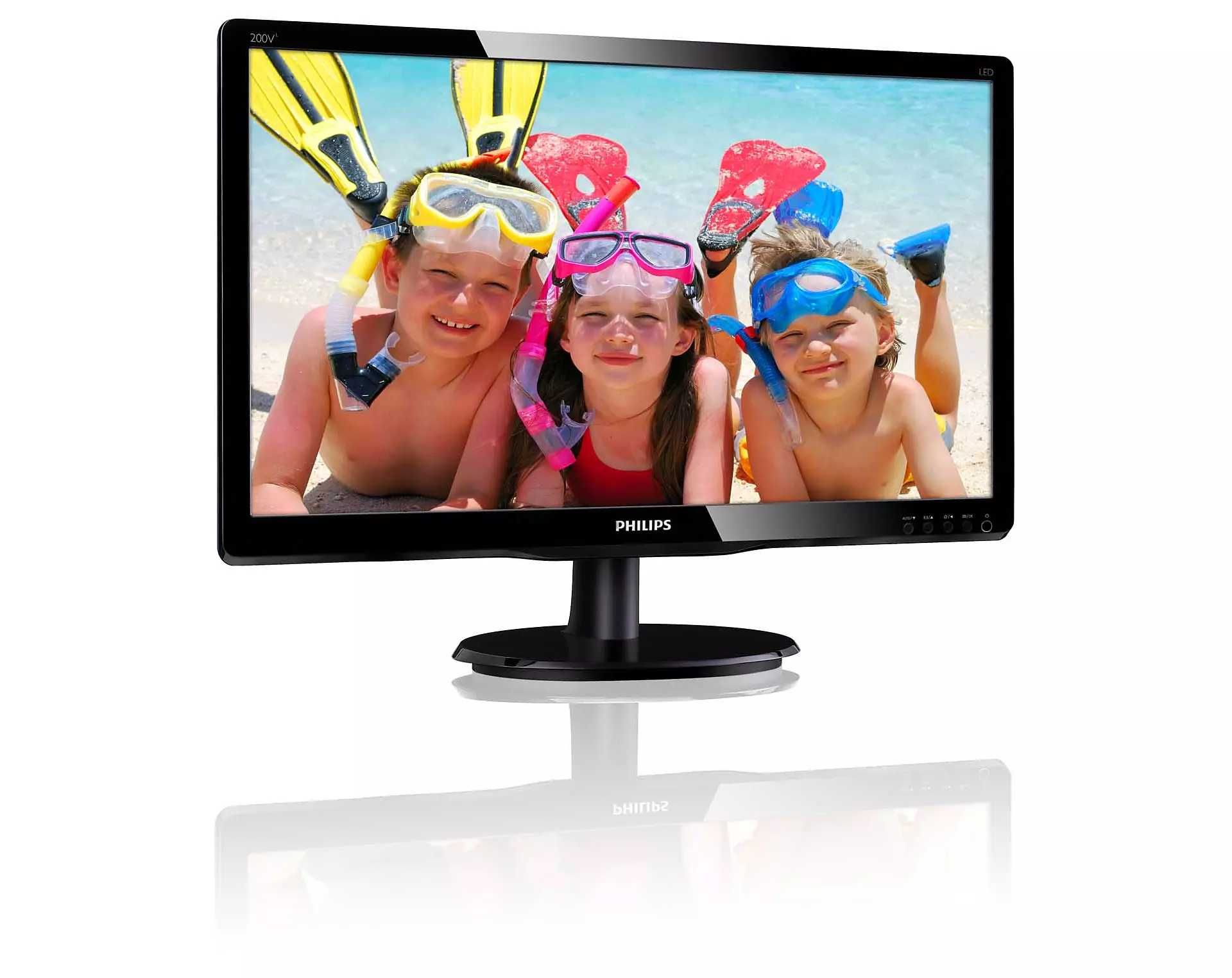 20 Монитор FHD 1920x1080 LCD monitor LED PHILIPS 200V4QSBR dvi vga