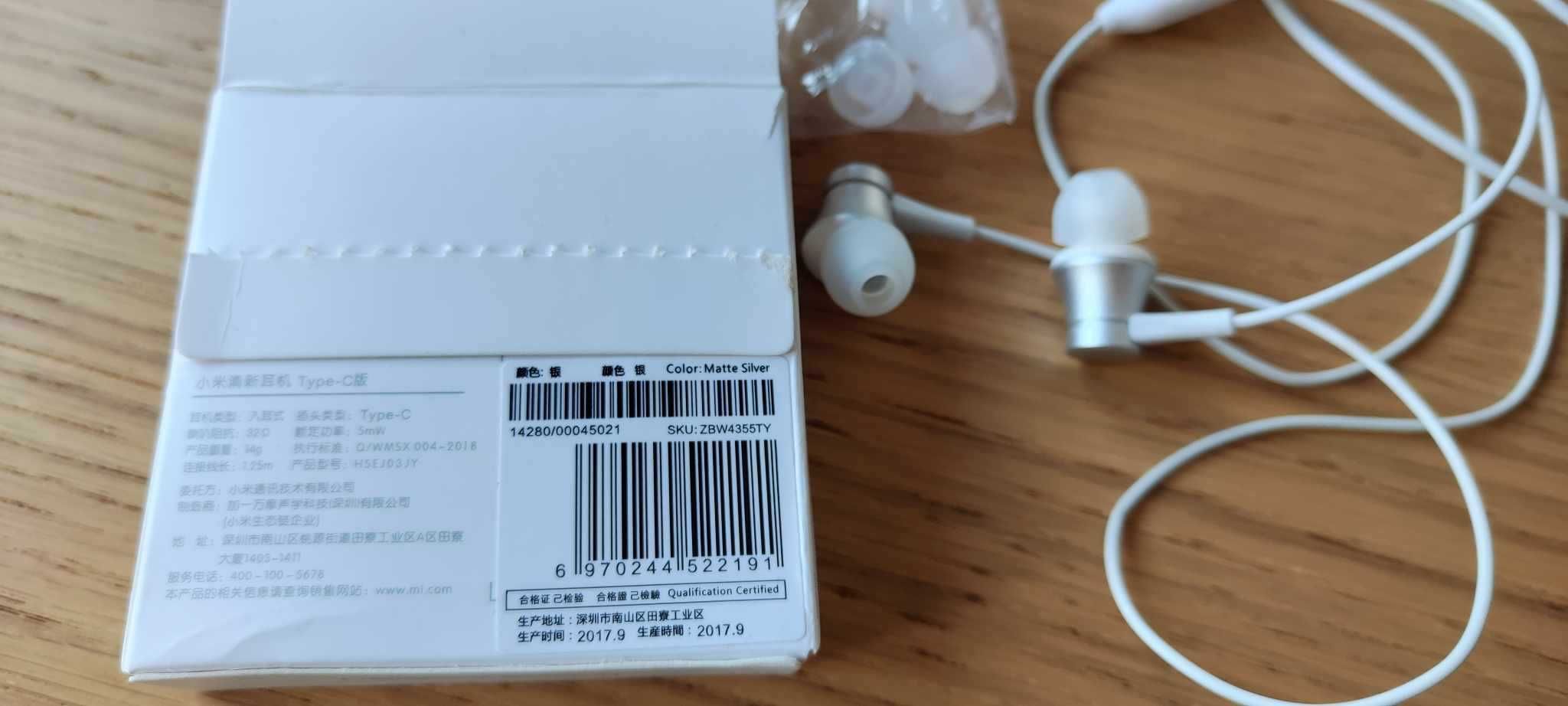 Xiaomi Mi In-Ear headphones, słuchawki,type C, kabel,białe. Okazja