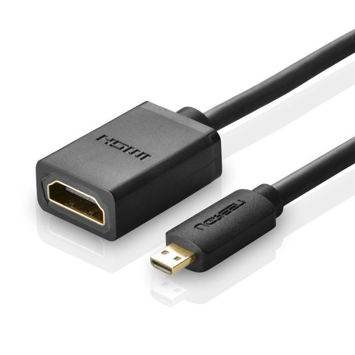 Kabel Przejściówka HDMI - Micro HDMI 4K 60Hz, 20cm, Czarny