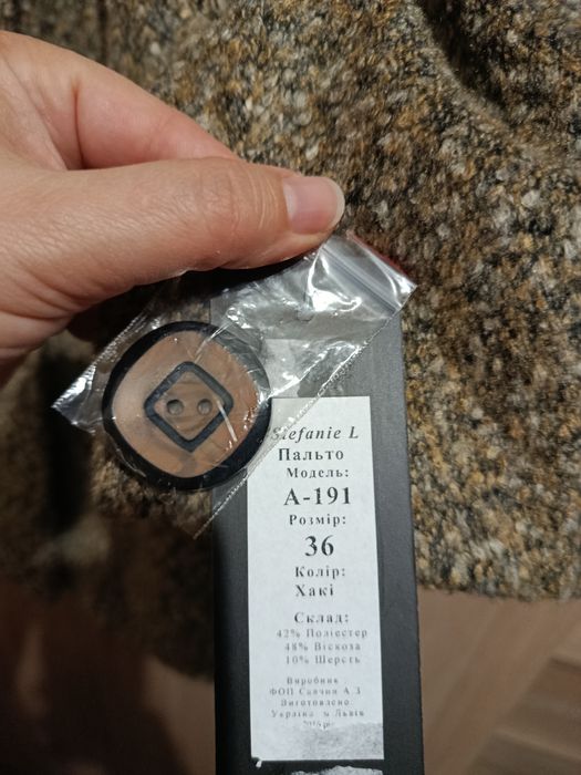 Нове жіноче пальто з шерстю кольору хакі