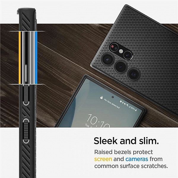Etui Spigen Liquid Air na Samsung Galaxy S22 Ultra - czarny mat