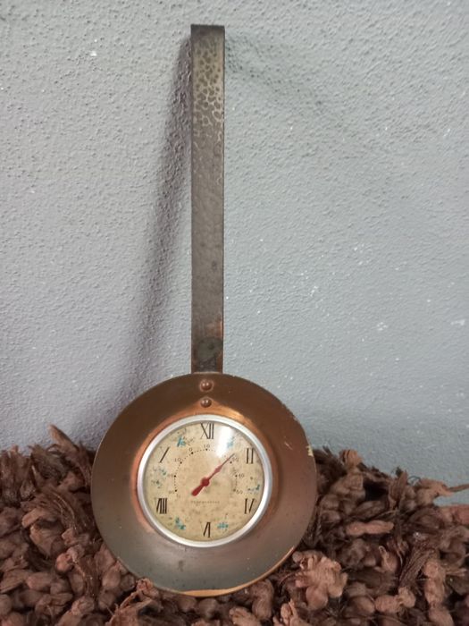 Termómetro de parede em cobre antigo
