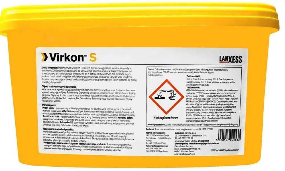 Virkon S 5KG preparat do dezynfekcji,bakteriobójczy ptasia grypa,ASF