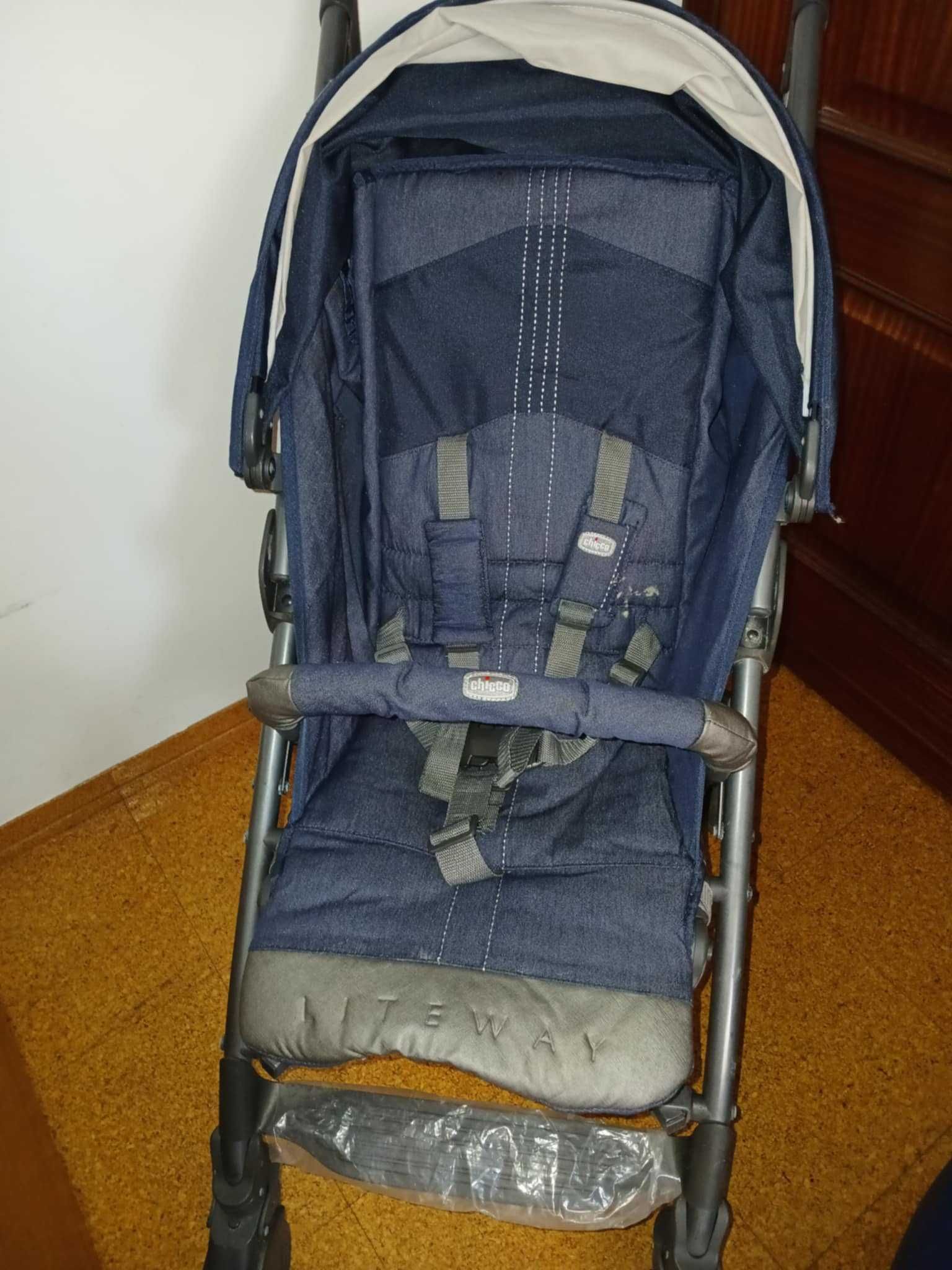 Carrinho Chicco Lite Way, modelo Denim, ler descrição