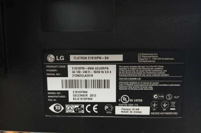 Monitor LG Flatron E1910PM 19"