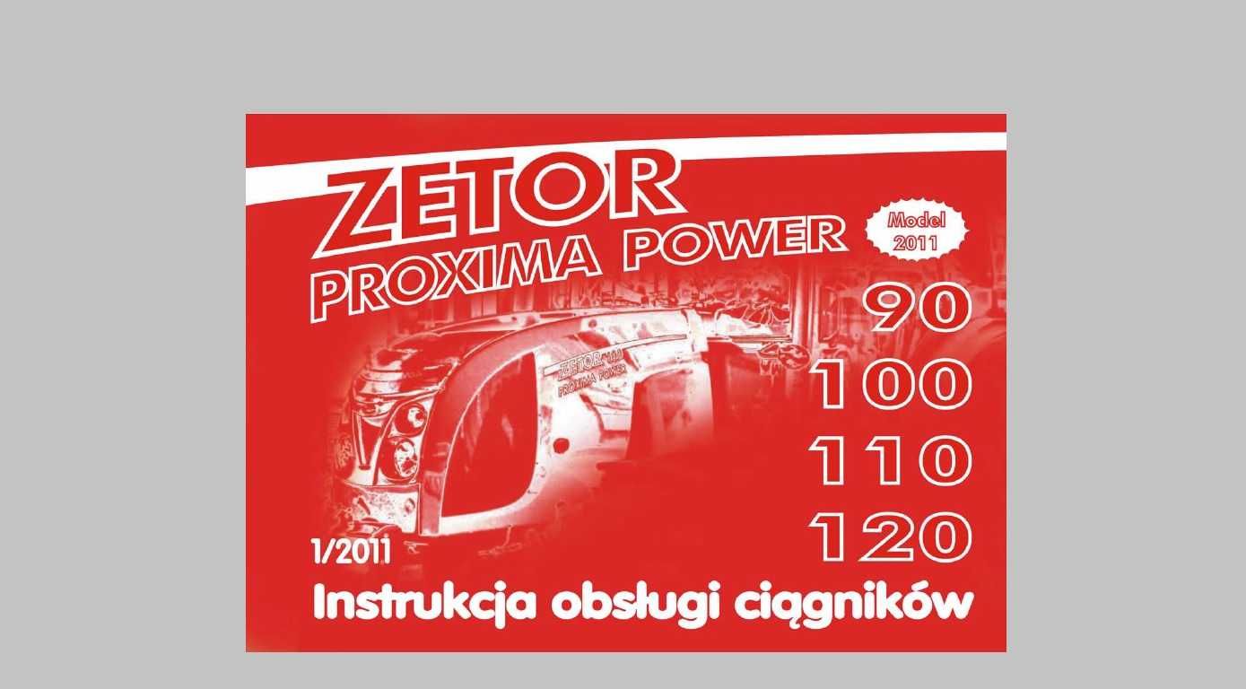 Instrukcja obsługi Zetor PROXIMA POWER 90,100,110,120.