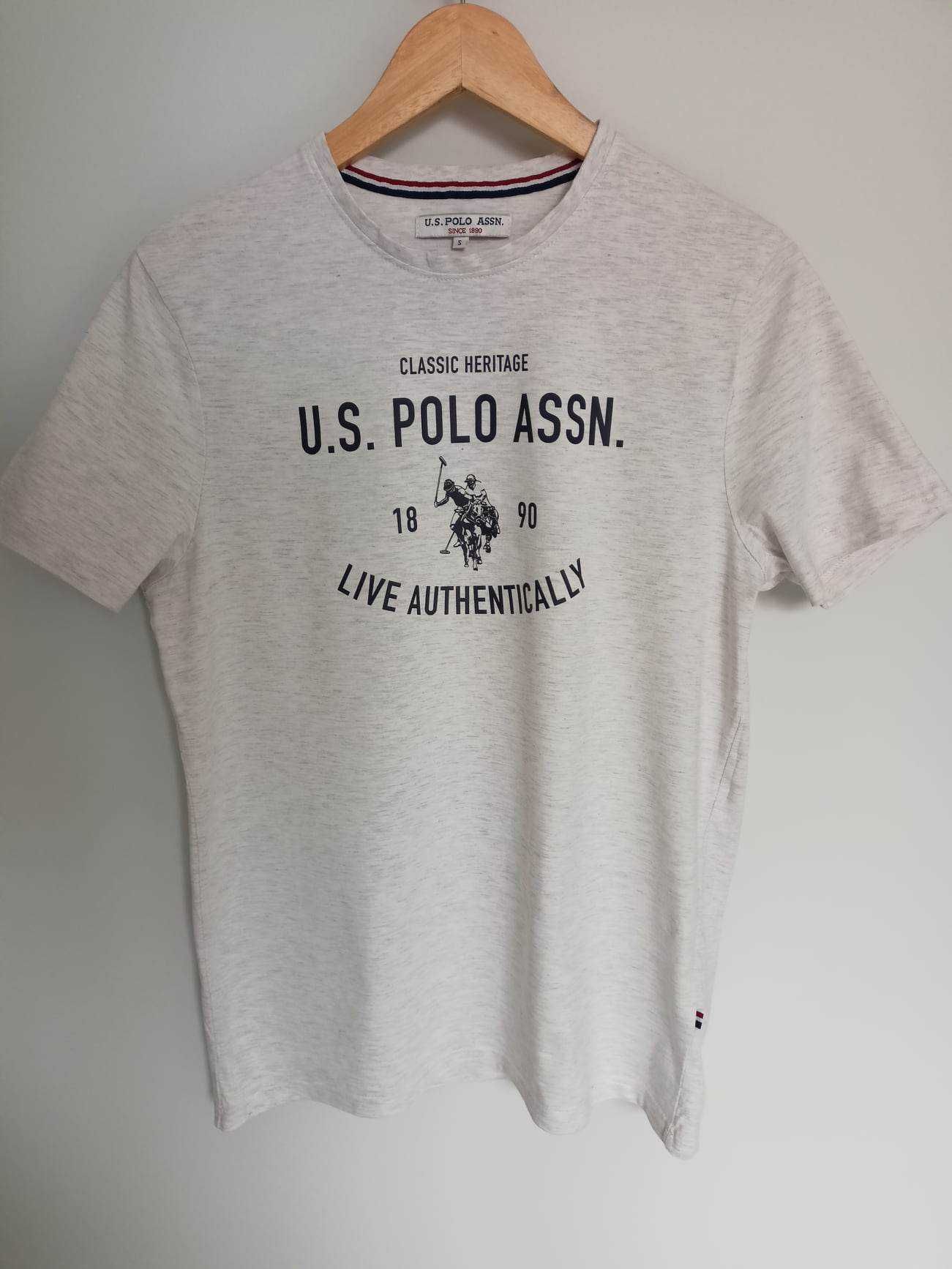 Męski t-shirt/koszulka U.S Polo Assn. - siwy/szary, rozmiar S