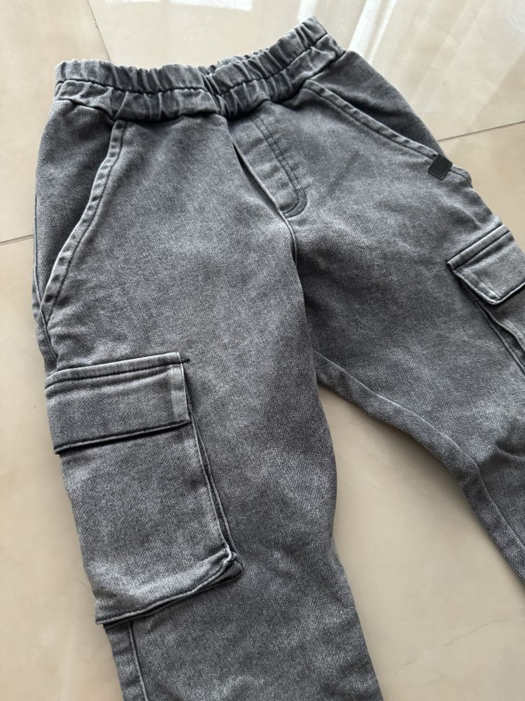 Spodnie bojówki All for kids szary jeans r 116/122