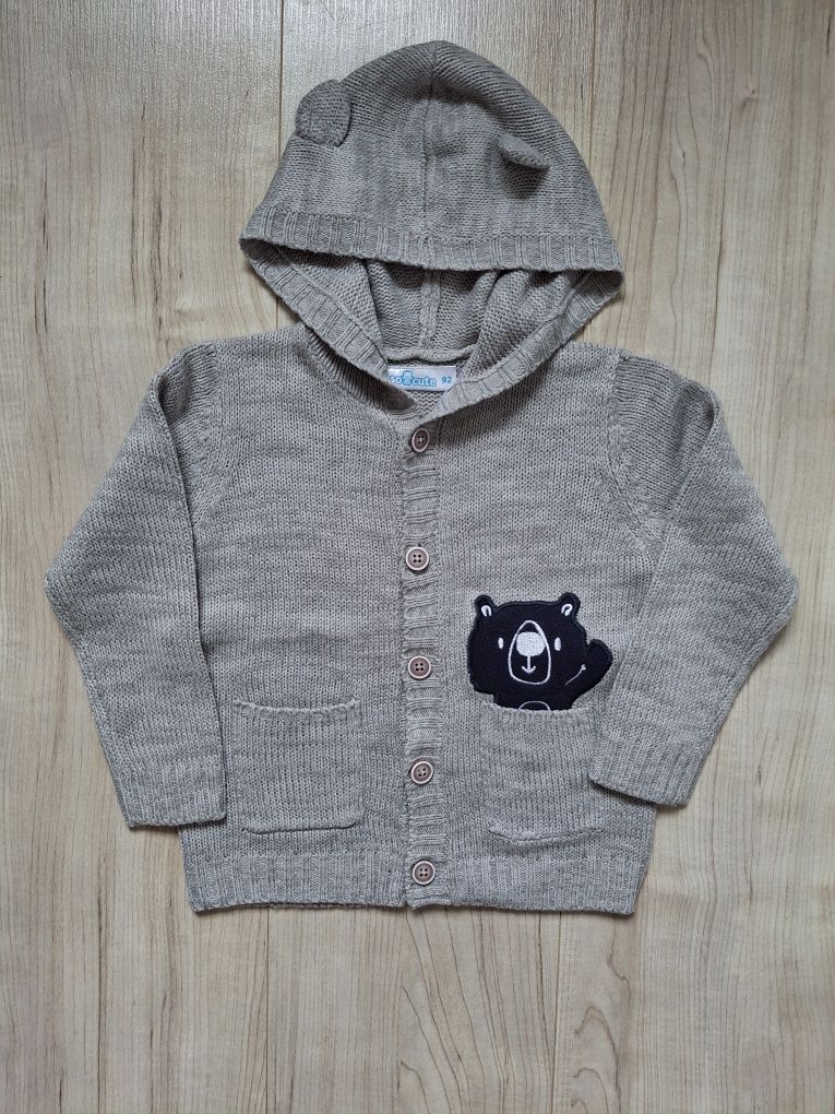 Sweterek rozpinany z Misiem, So Cute by PEPCO,  rozmiar 92