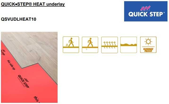 podkład mata pod panele QuickStep HEAT UNDERLAY 1,55mm