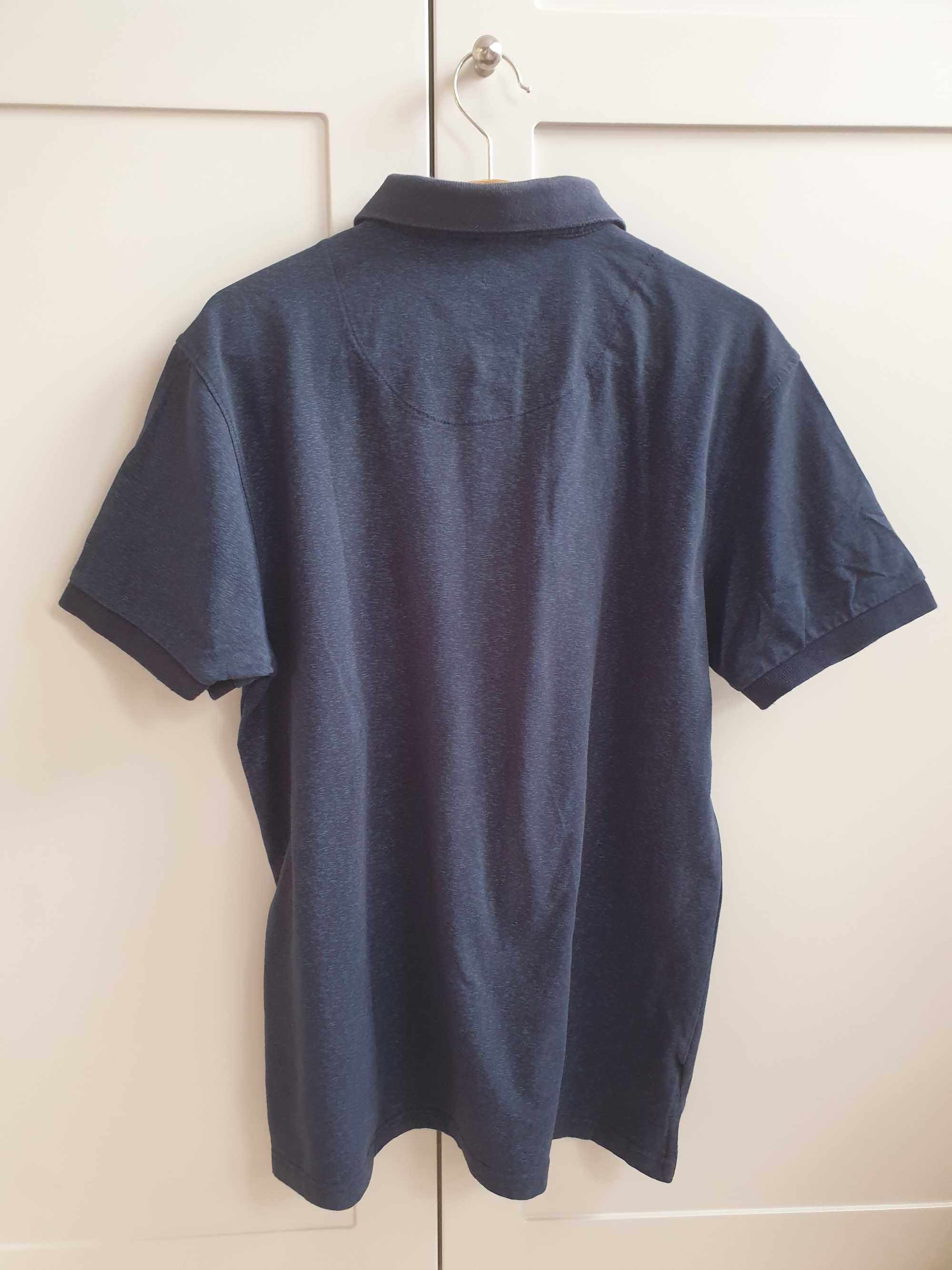 Granatowa koszulka polo M L t-shirt