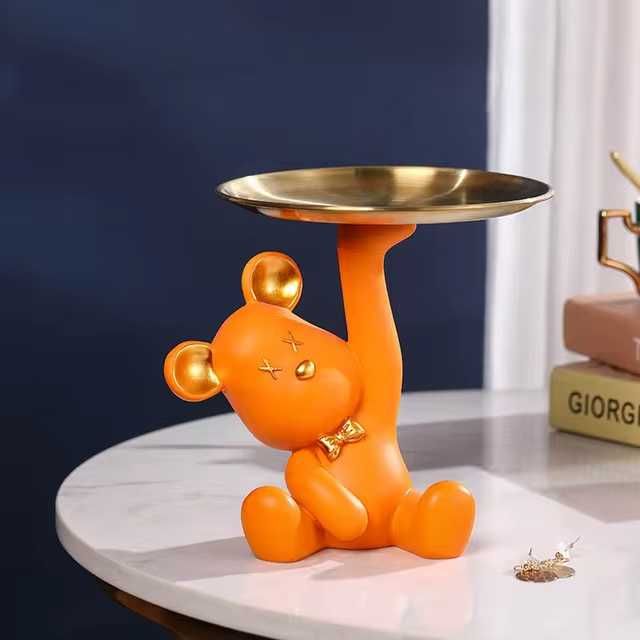 Statuetka dekoracyjna Miś z tacą na klucze, itp.