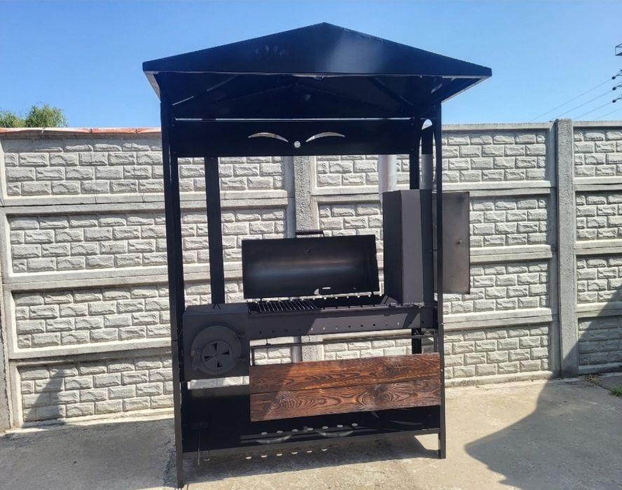 • ХИТ! • 4 мм! • Усиленный! Мангал с Крышей, с Коптильней и Печкой