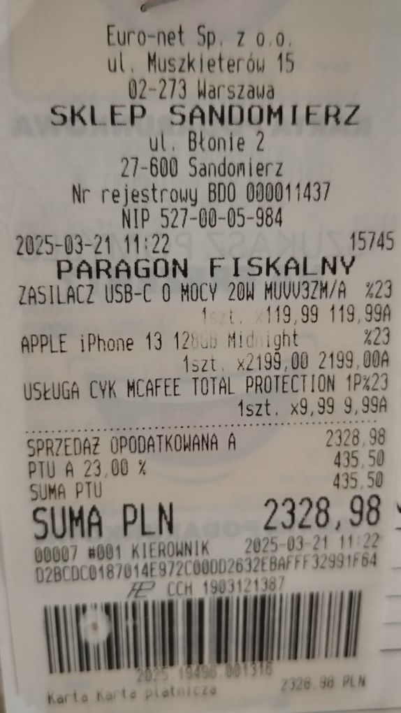 iPhone 13 128GB Nowy Gwarancja!