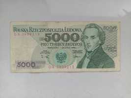 Banknot PRL 5000zl 1988r