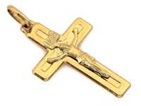 Krzyżyk złoty 585 z figurą Pana Jezusa na Komunię