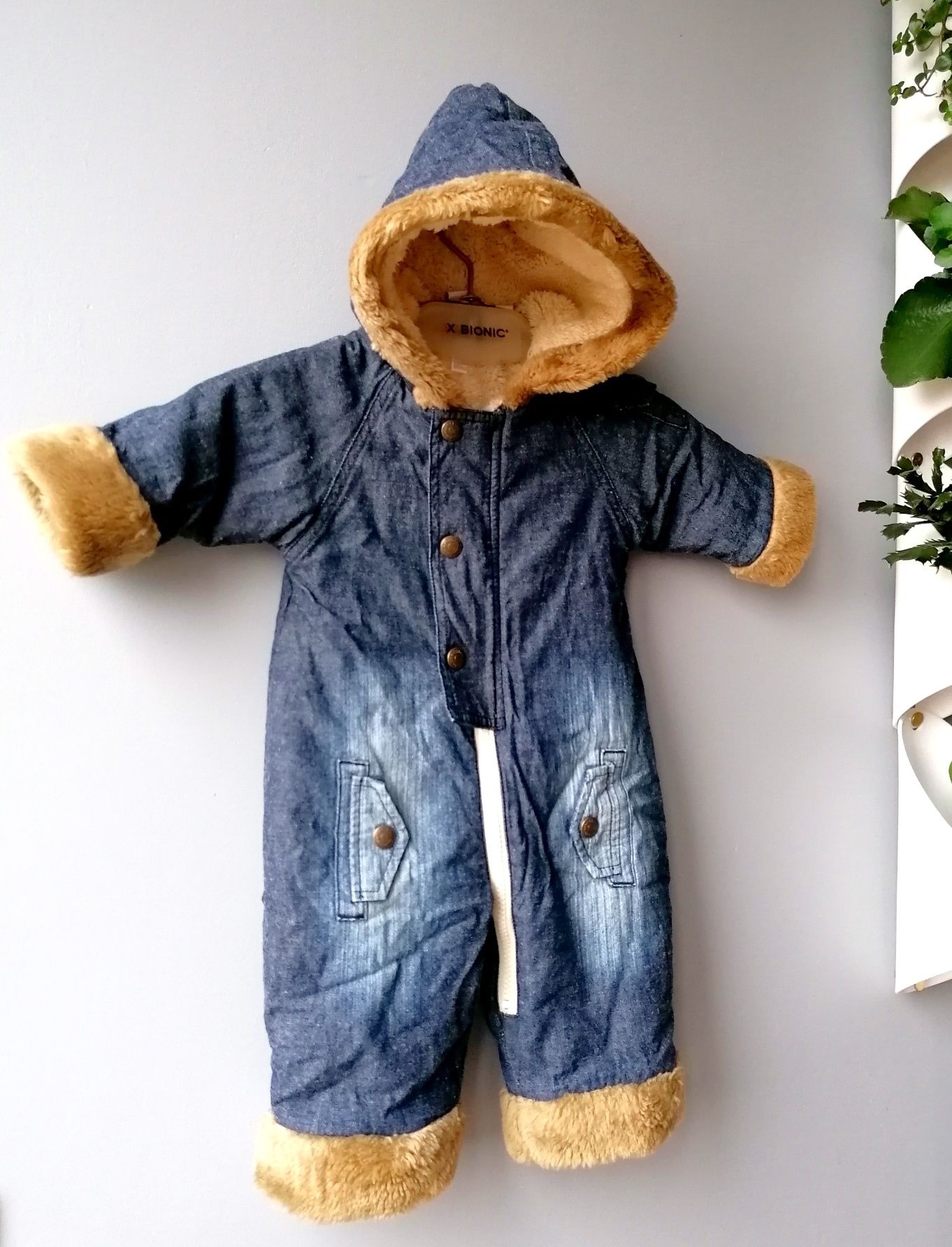 Kombinezon jeans ocieplany futerko Baby Gap 3-6 miesięcy Unisex