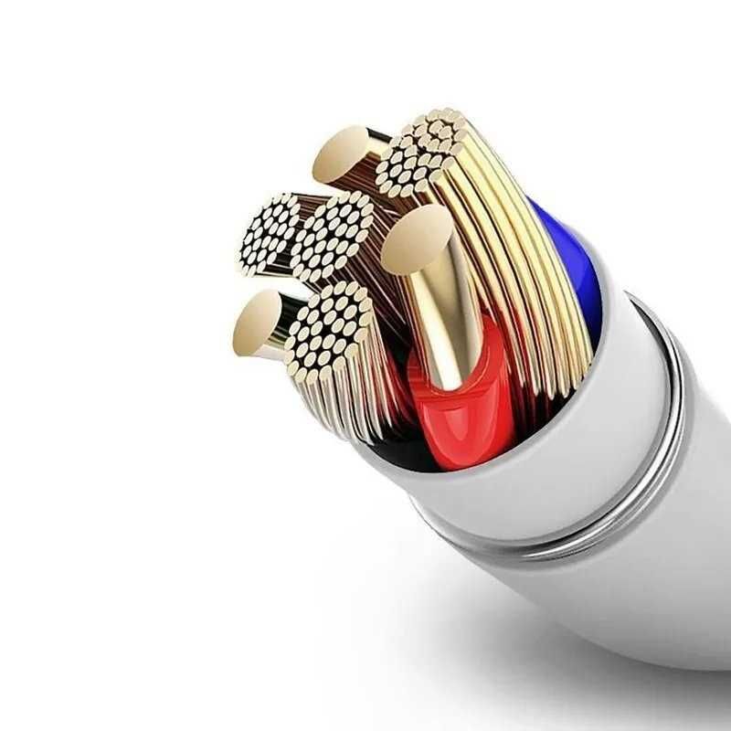 Kabel Ładowania microUSB i USB-A Przewód 1m 3A Adapter Micro USB Biały