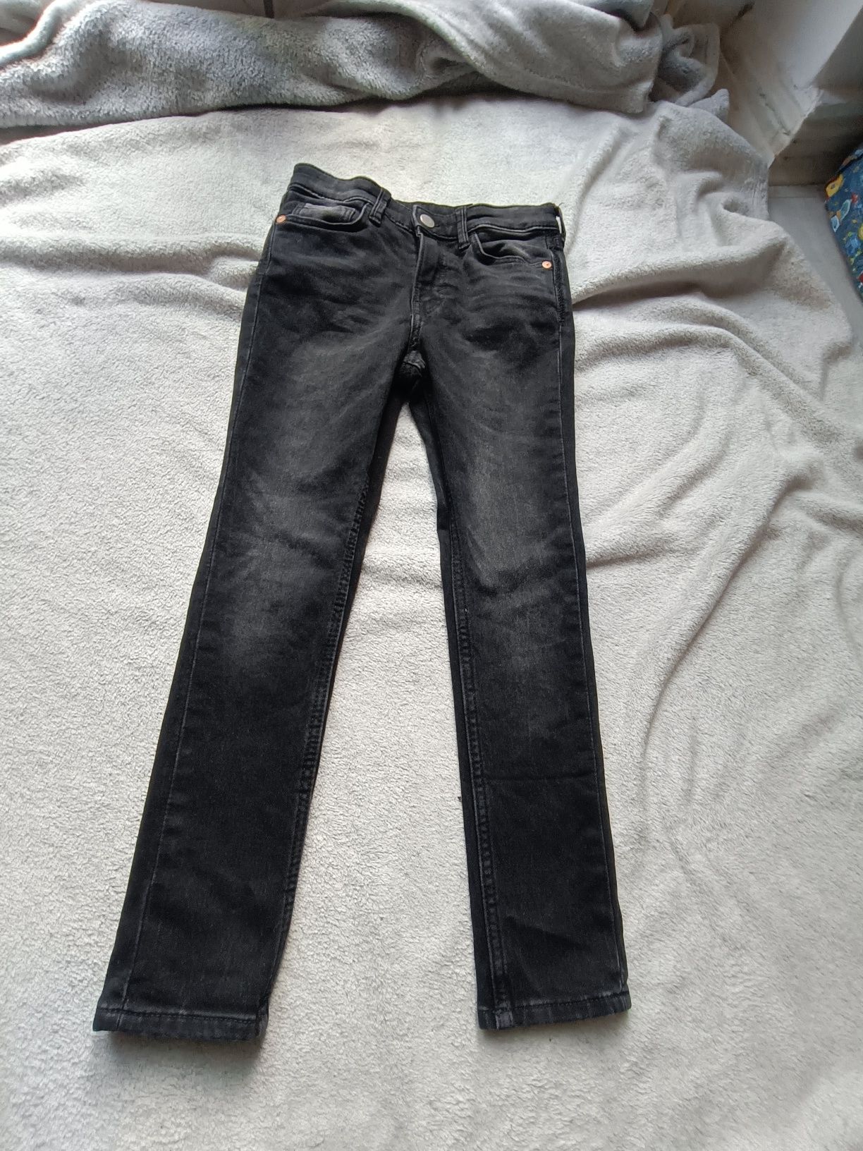 Spodnie, dżinsy czarne elastyczne h&m 122