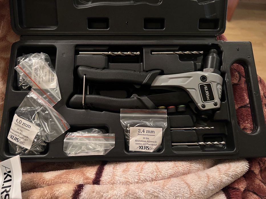 Ручной заклёпочник KLRStec + набор заклёпок и сверл